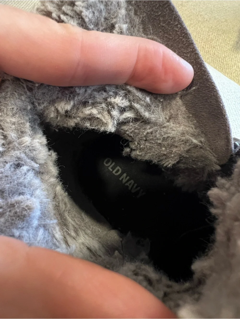 Old Navy Size 11 Toddler Gray Faux Fur Lined Lace-Up Boots GUC